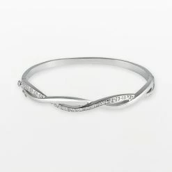 Best deal 🛒 Unbranded Sterling Silver 1/4-ct. T.W. Diamond Infinity Bangle Bracelet 🥰