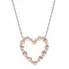 Promo ⭐ Unbranded Two Tone 10k Gold 1/6 Carat T.W. Diamond Heart Pendant Necklace 👍