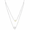 Wholesale 🔔 Unbranded Two Tone 10k Gold 1/6 Carat T.W. Diamond Double Strand Heart Necklace 🛒