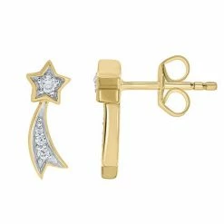 Flash Sale ✔️ Unbranded 10k Gold 1/10 Carat T.W. Diamond Shooting Star Stud Earrings 🔥