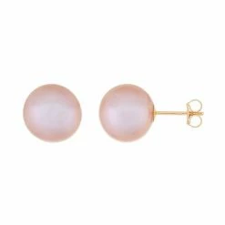 Buy 😉 Unbranded 14k Gold 10 Mm Freshwater Cultured Pearl Stud Earrings Gray 🎉