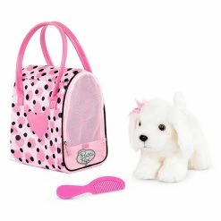 Promo 🎁 Unbranded Pink Polka Dot Print Bag With Maltese Pup 😍
