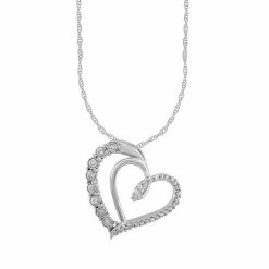 Outlet 🛒 Unbranded 10kt White Gold 1/4 Carat T.W. Diamond Heart Pendant Necklace 🎁