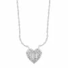 Brand new 🤩 Unbranded Sterling Silver 1/5 Carat T.W. Diamond Heart Pendant Necklace 🛒
