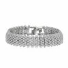 Deals 💯 Unbranded Sterling Silver Round Cubic Zirconia 5-Row Bracelet 🔥