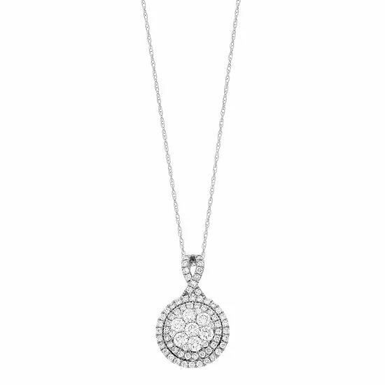 Best reviews of โ Unbranded 14k White Gold 1 Carat T.W. Lab-Grown Diamond Circle Pendant Necklace ๐