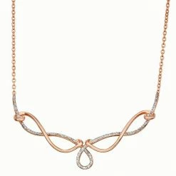 Best reviews of 🧨 Unbranded 14k Rose Gold Over Silver 1/10 Carat T.W. Diamond Festoon Necklace ✨