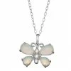 Deals ⭐ Unbranded Sterling Silver Lab-Created Opal & Cubic Zirconia Butterfly Pendant 🧨