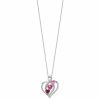 Brand new 🔥 Unbranded Sterling Silver Lab-Created Gemstone Heart Pendant Necklace 💯