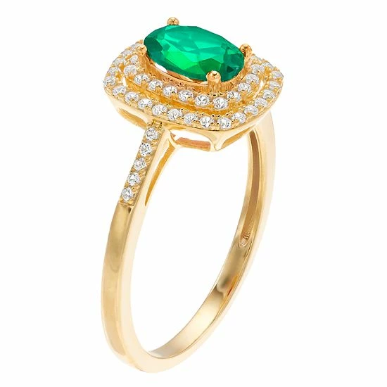 Best Pirce โจ Unbranded 10k Gold Gemstone & 1/3 Carat T.W. Diamond Ring Emerald ๐ - Image 2