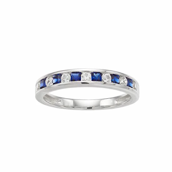 Flash Sale ❤️ Unbranded 10k White Gold Sapphire & 1/5 Carat T.W. Diamond Ring 👏