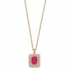 Best deal 😉 Unbranded 14k Rose Gold Sapphire & 1/3 Carat T.W. Diamond Frame Pendant Necklace 💯