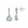 New 🎉 Unbranded Sterling Silver 9/10 Carat Simulated Aquamarine Drop Earrings ✨