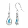 Cheapest 😀 Unbranded 10k White Gold Swiss Blue Topaz & 1/6 Carat T.W. Diamond Teardrop Earrings 👏