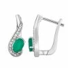 Deals ⌛ Unbranded 10k White Gold Emerald & 1/8 Carat T.W. Diamond Latch Back Earrings 🧨