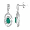 Hot Sale 💯 Unbranded 10k White Gold Emerald & 1/5 Carat T.W. Diamond Interlocking Hoop Drop Earrings ✨