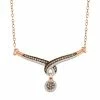 Best deal 🤩 Unbranded 10k Rose Gold 1/2 Carat T.W. Brown & White Diamond Swirl Necklace ✔️