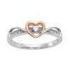 New ✨ Unbranded Two Tone Sterling Silver Diamond Accent Heart Promise Ring ⌛