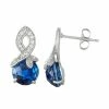 Cheapest 🥰 Unbranded Sterling Silver Lab-Created Blue & White Sapphire Swirl Drop Earrings 💯