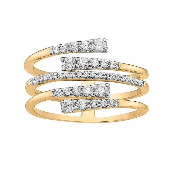 Cheap 🥰 Unbranded Irena Park 1/2 Carat T.W. Diamond Multi-Row Journey Ring 👍