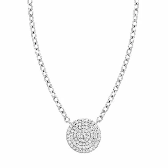 Best Sale ⌛ Unbranded Sterling Silver 1/5 Carat T.W. Diamond Disc Necklace 🎉