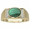 Hot Sale ✔️ Unbranded Men's 10k Gold Malachite & Diamond Accent Ring ⭐