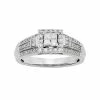 Discount 👍 Unbranded Diamond Square Halo Engagement Ring In 10k White Gold (1/2 Carat T.W.) 😀