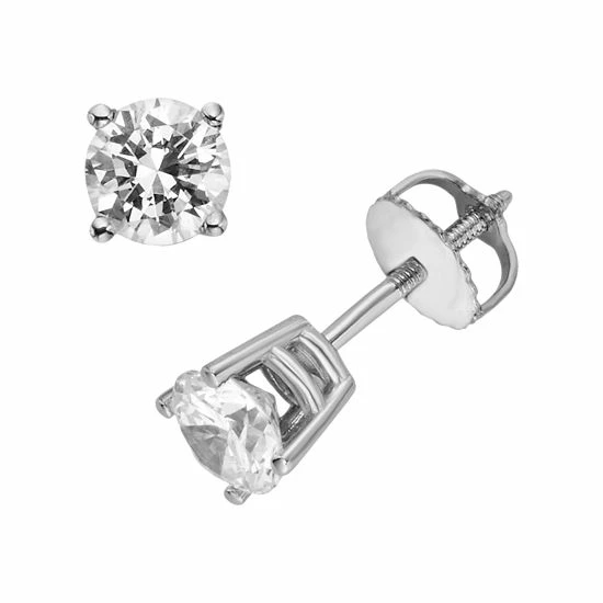 Cheapest ๐ Unbranded 18k White Gold 1-ct. T.W. Ideal-Cut IGL Certified Diamond Stud Earrings ๐งจ