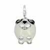 Budget ✨ Unbranded Sterling Silver White Topaz Panda Bear Charm 🔥