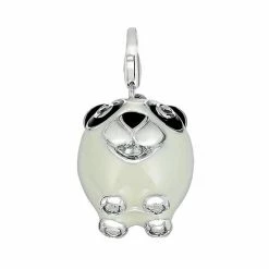 Budget ✨ Unbranded Sterling Silver White Topaz Panda Bear Charm 🔥