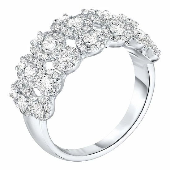 Coupon โ Unbranded 14k White Gold 1 1/5 Carat T.W. Diamond Round Cluster Fashion Ring ๐ - Image 2