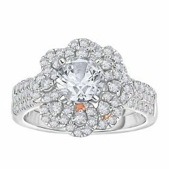 Budget 😍 Unbranded 14k White Gold 1 3/4 Carat T.W. Diamond Flower Engagement Ring Set 💯