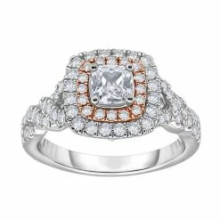 Hot Sale 😀 Unbranded Two Tone 14k Gold 1 Carat T.W. Diamond Halo Engagement Ring 🥰