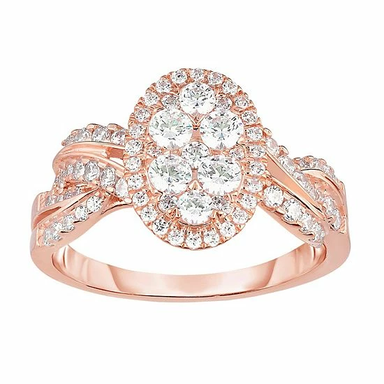 Outlet 🔥 Unbranded 14k Rose Gold 1 Carat T.W. Diamond Crossover Engagement Ring 🌟
