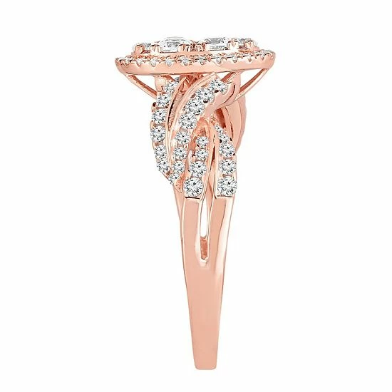 Outlet 🔥 Unbranded 14k Rose Gold 1 Carat T.W. Diamond Crossover Engagement Ring 🌟 - Image 2