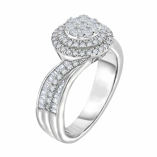 Deals ๐งจ Unbranded 14k White Gold 3/4 Carat T.W. Diamond Cluster Bypass Engagement Ring ๐ - Image 2