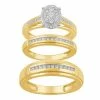 Promo 🛒 Unbranded 10k Gold 3/8 Carat T.W. Diamond Trio Ring Set ✨