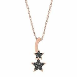 Outlet 🛒 Unbranded Sterling Silver 1/10 Carat T.W. Black Diamond Star Pendant Necklace 🎁
