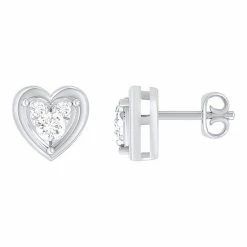 Best deal 👍 Unbranded 10k White Gold 1/5 Carat T.W. Diamond Heart Stud Earrings 😍
