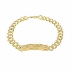 Cheap ❤️ Unbranded Men's 14k Gold Over Silver Diamond Accent ID Bracelet 😀