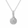 Coupon 🥰 Unbranded 10k White Gold 1/3 Carat T.W. Composite Diamond Round Cluster Halo Pendant Necklace 😀