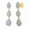 Discount ✔️ Unbranded 10k Gold 1/2 Carat T.W. Diamond Triple Teardrop Dangle Earrings 🔥