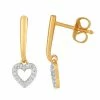 Top 10 🎁 Unbranded 10k Gold 1/10 Carat T.W. Diamond Heart Dangle Earrings 🤩