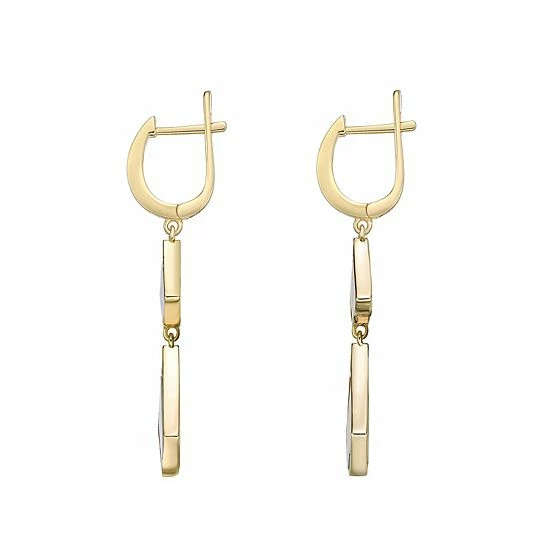 Discount ๐ Unbranded Gold Over Sterling Silver ๐ฉ Mother-Of-Pearl & Cubic Zirconia Double Drop Earrings ๐ - Image 3