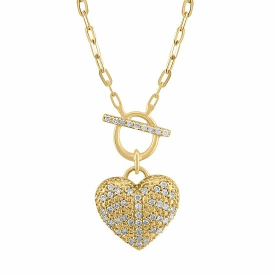 Flash Sale ⌛ Unbranded 10k Gold 1/4 Carat T.W. Diamond Heart, Open Circle, & Bar Necklace 🎉 - Image 2