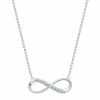 Buy 🤩 Unbranded 10k White Gold 1/10 Carat T.W. Diamond Infinity Charm Necklace 🤩