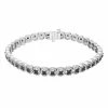 Deals 🤩 Unbranded Sterling Silver 1/2 Carat T.W. Black Diamond Tennis Bracelet ✔️
