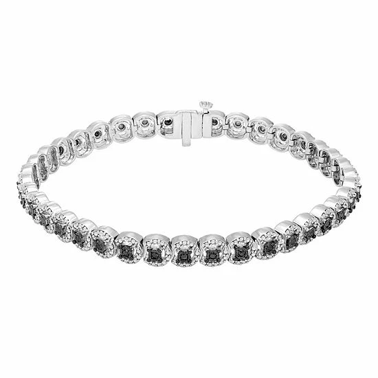 Deals ๐คฉ Unbranded Sterling Silver 1/2 Carat T.W. Black Diamond Tennis Bracelet โ๏ธ
