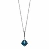 Buy ❤️ Unbranded Sterling Silver London Blue Topaz & Lab-Created White Sapphire Pendant Necklace 🌟