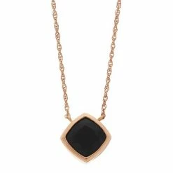 Budget ⌛ Unbranded 14k Rose Gold Over Silver Onyx Necklace ✨
